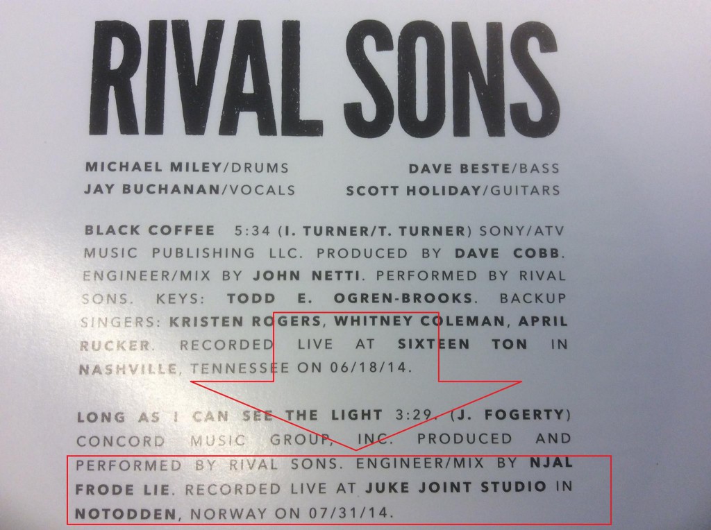 Njål Frode Lie mikser for Rival Sons